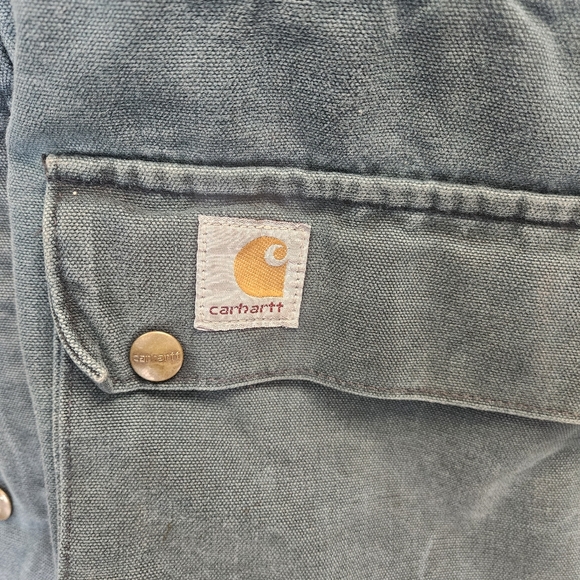 Carhartt Vintage Spruce Green Blanket Lined Duck Chore Coat Work Jacket Men’s Lg - Picture 2 of 8